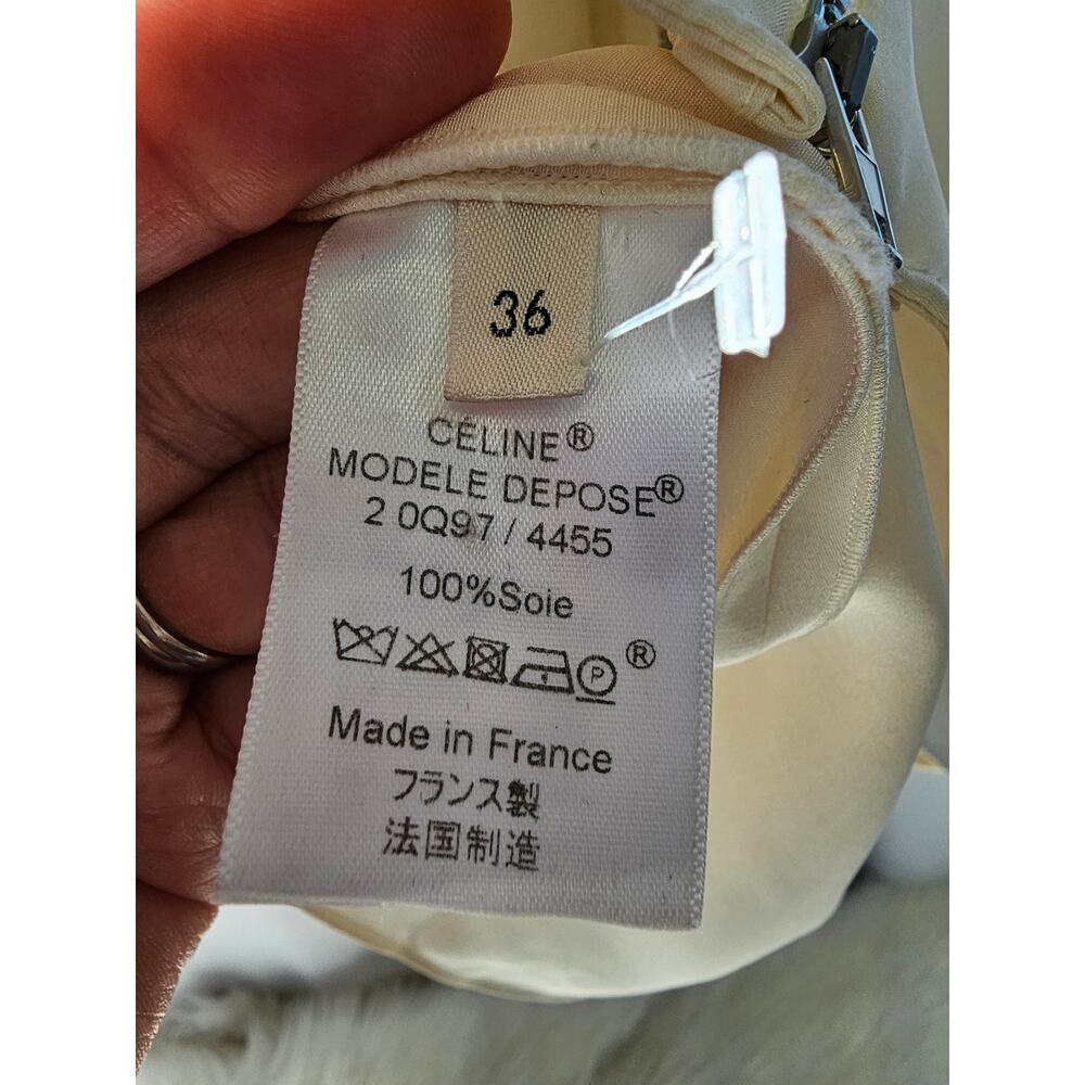 Not For SALE sold !Celine Cream Silk Drape Detail Sleeveless Top - Picture 6 of 7
